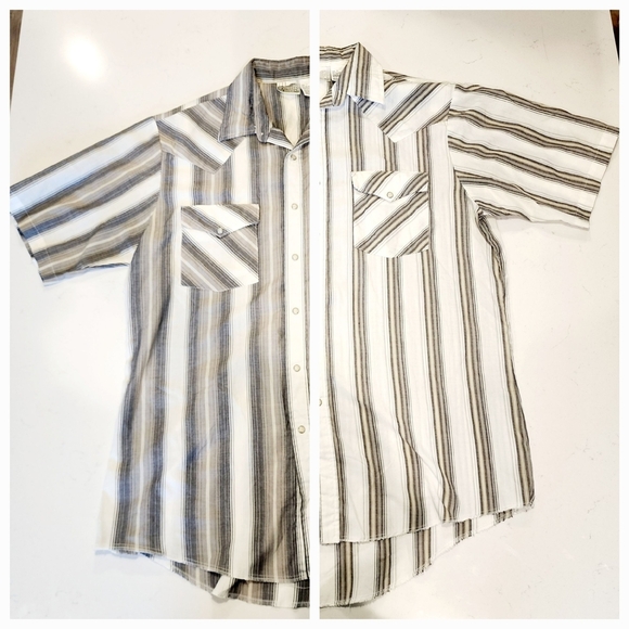Lot of 2 Vintage Express Rider Striped Pearl Snap Button Shirt Men's Medium M - Picture 1 of 16